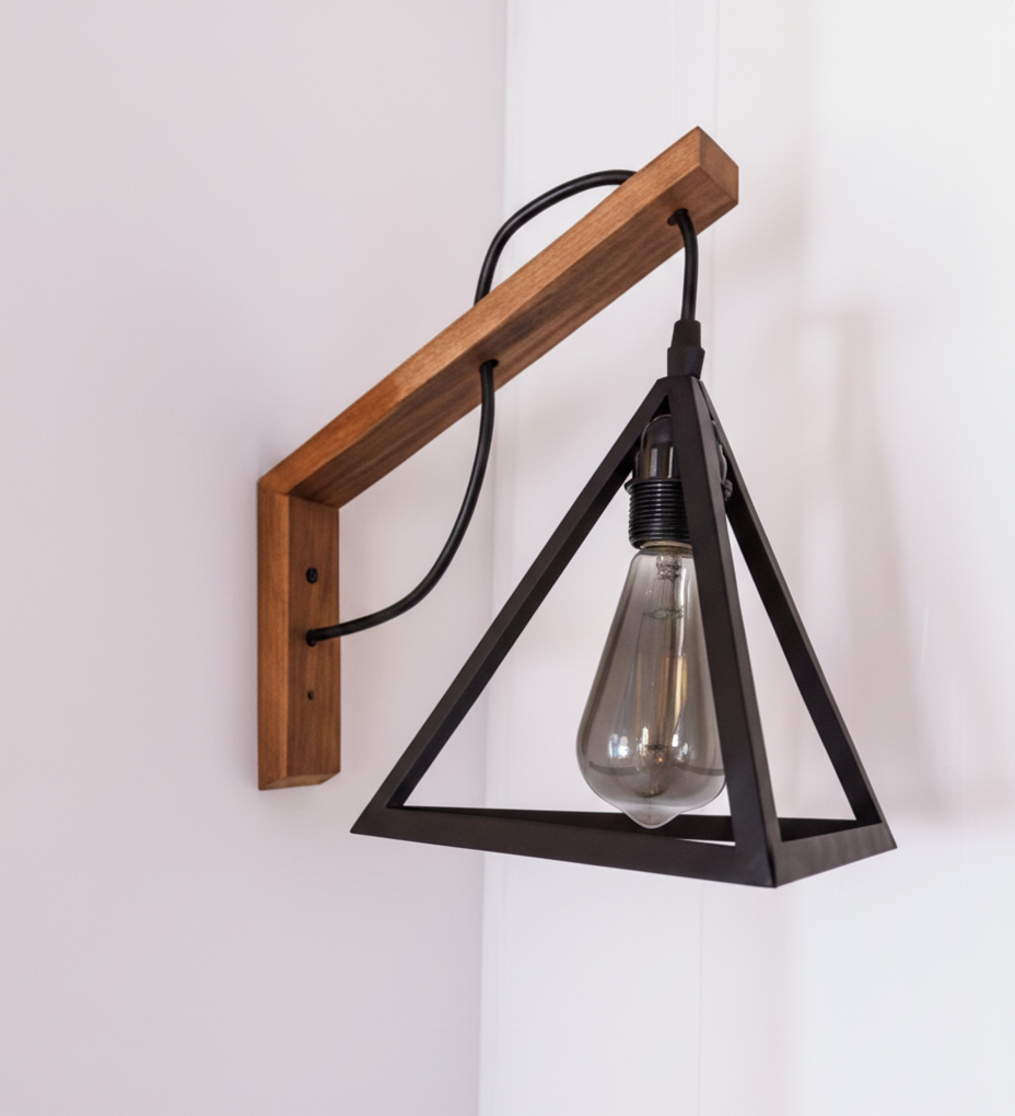 wall light wood metal