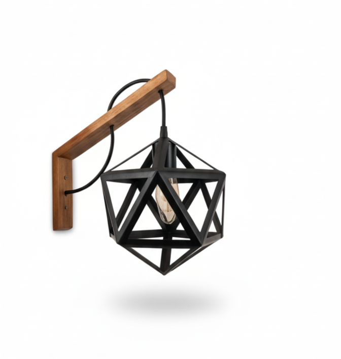 wall light wood metal