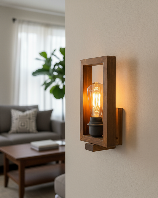 wood wall light