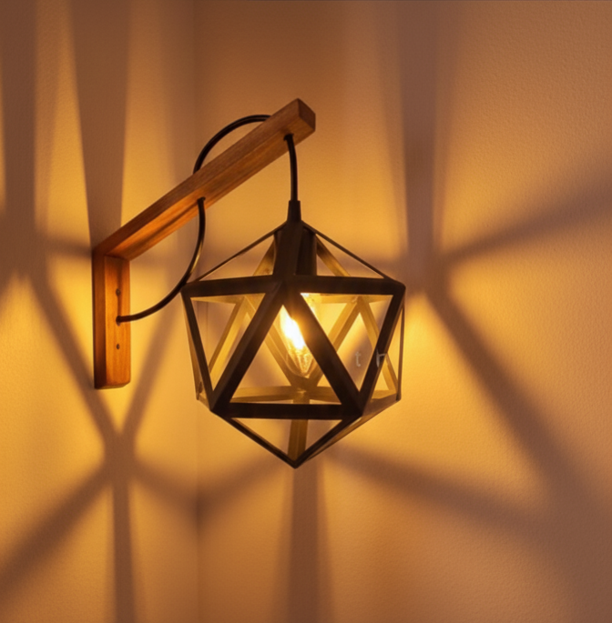 wall light wood metal